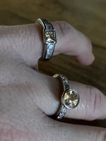Beautiful silver rings - zirconia stones
