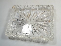 Old retro crystal ashtray, ash ashtray holder bowl tray 1970s