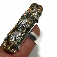 Silver ring with real moldavite stone 6.5 Meret