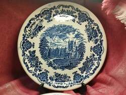 Beautiful, antique English porcelain decorative plate, serving bowl, 2 pcs.