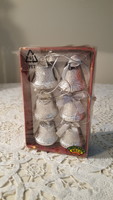 6 mini, silver-colored metal Christmas tree decorations with bells.