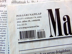 2022 July 28 / Hungarian nation / for birthday!? Original newspaper! No.: 23673