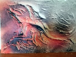 "Fosszilia" gipsz-farostlemez egyedi kép:40 x27 cm