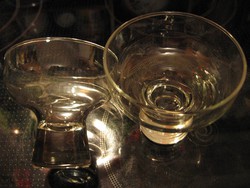 Elegáns, belga Durobor tömör talpú fagyis kehely, gyertyatartó,pohár készlet 9 db-os