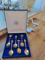 Elisabeth II. collectors teespoon 22 ct gold finish II Erzsébet aranyozott arany jubileumi kanalak