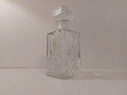 Retro whiskey glass mid-century drink bottle with square stopper