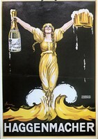Haggenmacher Hungária sör Budapest plakát 1970-es évek print