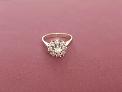 Fehérarany art deco gyűrű gyémántokkal cca. 1 ct