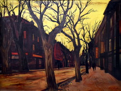 Vilmos Koch (1927-2006): Pest street in the early evening