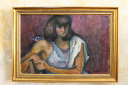 Gráber Margit (1896-1993): Leány arckép, 1979