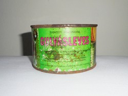 Retro globus canned food can - goulash soup - Budapest cannery - from the 1980s