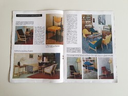 Régi retro 1964 Lakáskultúra folyóírat 2. szám ikonikus mid century retro fotel asztal bútor