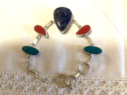 Silver-plated semi-precious stone bracelet, bracelet