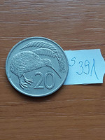 New Zealand new zealand 20 cents 1975 (l) kiwi bird, elizabeth ii, copper-nickel s391