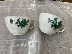 Bécsi zöld mintás mokkás/kávés csésze pár