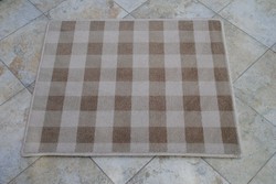 Tiny English checkered wool carpet, doormat, doormat