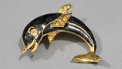 Delfin kitűző, bross, ékszer