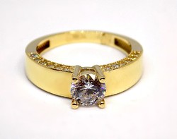 Stone gold solitaire ring (zal-au114856)