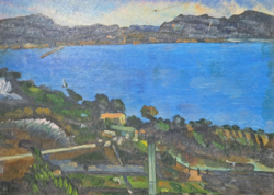 Paul Cezanne: A marseille-i öböl az Estaque-ról nézve - olajfestmény másolat