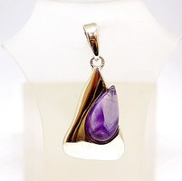 Silver pendant with purple stone (zal-ag97843)