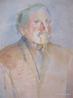 Magyar festő XX. század eleje: Férfi portré  akvarell, papír, 61 x 43 cm. Jelzés nélkül. Kvalitásos