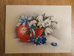 Hatvany Józsefné rajza/Retro Húsvéti képeslap 1989