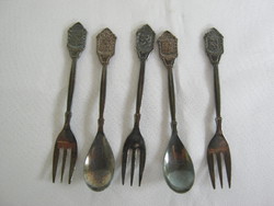 City coat of arms souvenir small spoon and fork 5 pcs