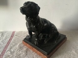 Vastagh György terrakotta bronzírózott kutya 1896.