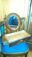 Nice Biedermeier folding vanity mirror with small drawer - around 1870/80 - original condition -