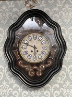19th Century French Biedermeier Wall Clock with Shell Inlay