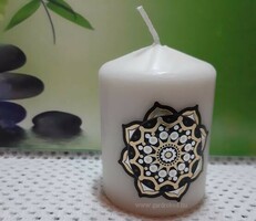 Gold-black mandala pattern candle - 15 hours