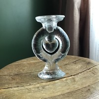 Old staffan gellerstedt, pukeberg swedish glass candle holder