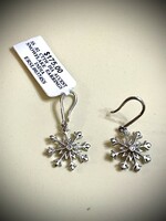 New, modern diamond-silver snowflake earrings, breathtaking, gift!