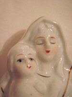 Porcelán Szűz Mária a kis Jézussal kisméretű büszt szobor