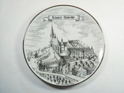 German painted wall porcelain decorative plate -msc herrsching 1994- anandechs monastery souvenir tourist