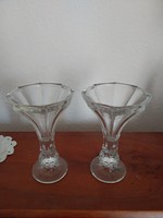 Glass vases with feet
