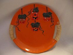 Pumpkin patterned ceramic bowl for halloween