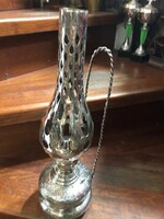 Silver kerosene lamp, xx. Beginning of the century, marked, 40 cm, 650 grams