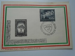 D192261  Horthy István bélyeg   Emléklap   Propaganda Gyümölcskiállítás  Budapest 1942  (Légrády)