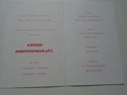 D192300 Békéscsaba - Meghívó  -   Magyar Úttörők Szövetsége  1986