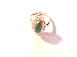 14 k art deco arany gyűrű jade ( nefrit)