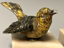 Festett bronz madár páros