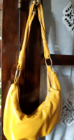 Small yellow women's bag with pearls