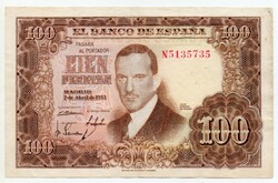 Spain 100 Spanish Pesetas 1953