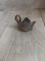 Pazar antik réz fogpiszkáló tartó hattyú