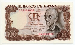 Spanyolország 100 spanyol Peseta 1970, UNC