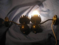 N19 antique working copper wall arm lamp pair rarity for sale together