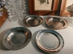 Mókusos, mackós, stb 4 db régi ('60-as évek) Gero és Sola fém  gyerek tányérok egyben