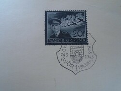 D192459   Alkalmi bélyegzés GYŐR Szabad királyi város  1743-1943