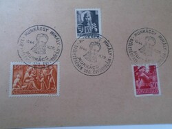 D192460 commemorative stamp Mihály Münkacsy 100 No. Day 1944 on a field postal postcard